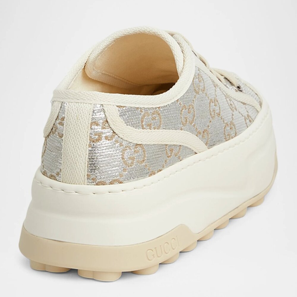 NEW GUCCI Tennis GG Canvas Platform Low Top Sneakers EU 39.5 / US 9.5 Authentic - Picture 8 of 12